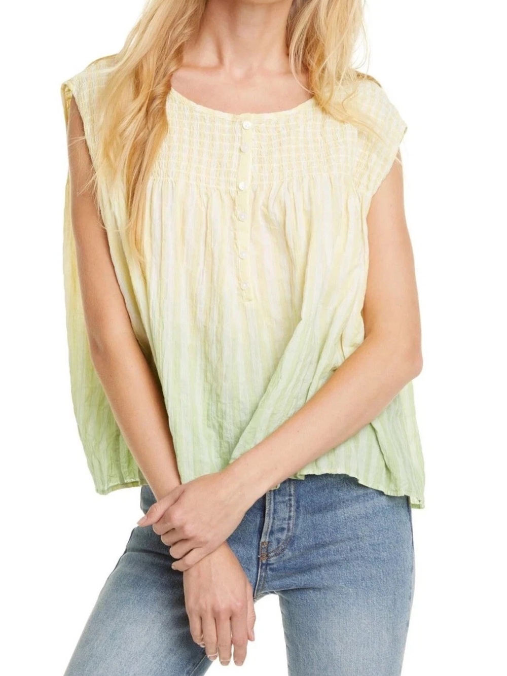 Free People Yellow Citron combo top